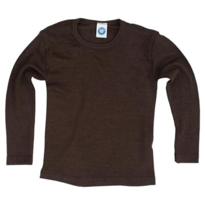 Cosilana , T-shirt interior de manga comprida para crianças, 70% lã (KBT), 30% seda, Castanho Cosilana , T-shirt interior de manga comprida para crianças, 70% lã (KBT), 30% seda, Castanho