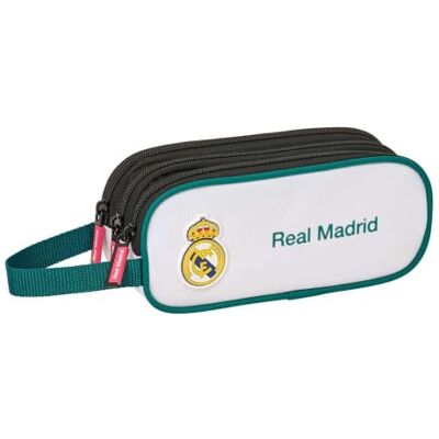 Safta Plumier Duplo Real Madrid equipamento 26/27 29 peças, estojo escolar infantil com 2 compartimentos e fecho, inclui lápis coloridos, marcadores, menino e menina, medidas 12,5 x 4 x 19 .5 cm Safta Plumier Duplo Real Madrid equipamento 26/27 29 peças, estojo escolar infantil com 2 compartimentos e fecho, inclui lápis coloridos, marcadores, menino e menina, medidas 12,5 x 4 x 19 .5 cm