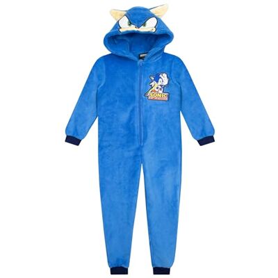 Sonic The Hedgehog Pijama inteiro pijama infantil inteiro Sonic Jogos Onesies azul 12-13 anos Sonic The Hedgehog Pijama inteiro pijama infantil inteiro Sonic Jogos Onesies azul 12-13 anos