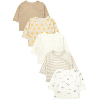 TupTam T-shirt de manga comprida para bebé e criança, pacotes de 5, Estrelas castanhas, riscas bege, animais TupTam T-shirt de manga comprida para bebé e criança, pacotes de 5, Estrelas castanhas, riscas bege, animais