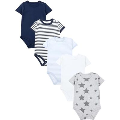 TupTam Body Bebé – Conjunto de 5 Bodies Bebé Menino 0-3 Meses – Body Bebé 100% Algodão Respirável TupTam Body Bebé – Conjunto de 5 Bodies Bebé Menino 0-3 Meses – Body Bebé 100% Algodão Respirável