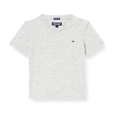 Tommy Hilfiger Boys Basic VN Knit S/S T-shirts de malha de manga curta, cinzento (cinzento Heather), 128 para crianças Tommy Hilfiger Boys Basic VN Knit S/S T-shirts de malha de manga curta, cinzento (cinzento Heather), 128 para crianças
