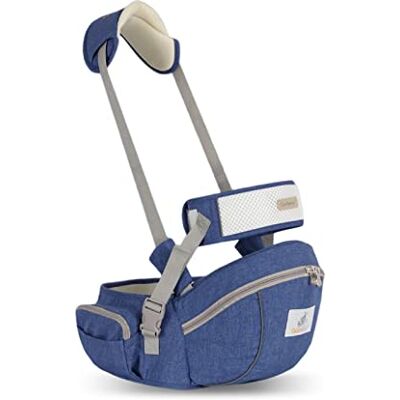 SONARIN Multifuncional porta-bebés assento de quadril, portador de bebé ergonómico banco de cintura com cinto de segurança e alça de ombro para bebé menino pequeno 0-24 meses (azul) SONARIN Multifuncional porta-bebés assento de quadril, portador de bebé ergonómico banco de cintura com cinto de segurança e alça de ombro para bebé menino pequeno 0-24 meses (azul)