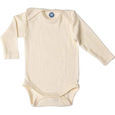 Cosilana Body de manga comprida para bebé , lã e seda., natureza Cosilana Body de manga comprida para bebé , lã e seda., natureza