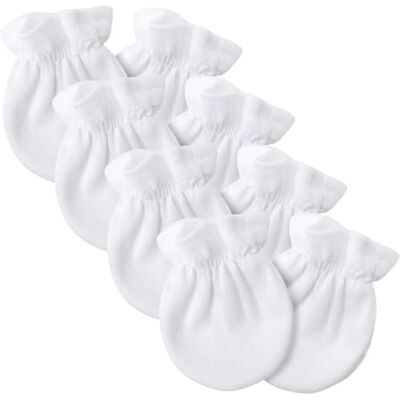 DRESHOW Luvas para bebés recém-nascidos luvas de algodão que não riscam para 0-6 meses DRESHOW Luvas para bebés recém-nascidos luvas de algodão que não riscam para 0-6 meses