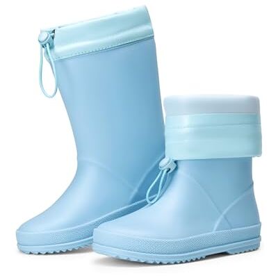 DREAM PAIRS Botas de água impermeáveis para crianças, azul, 31 DREAM PAIRS Botas de água impermeáveis para crianças, azul, 31