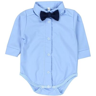TupTam Body bebé menino com gola Body bebé manga comprida estilo camisa roupa bebé criança 0-3 meses para cerimónia, azul/azul escuro gravata-borboleta, 62 TupTam Body bebé menino com gola Body bebé manga comprida estilo camisa roupa bebé criança 0-3 meses para cerimónia, azul/azul escuro gravata-borboleta, 62
