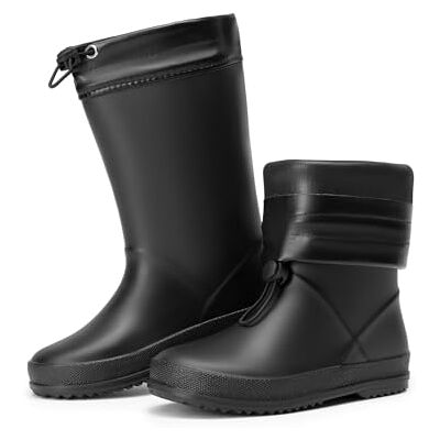 DREAM PAIRS Botas de Água para Crianças, Sapatos de Chuva para Meninos e Meninas, Impermeáveis, Botins Antiderrapantes, Preto DREAM PAIRS Botas de Água para Crianças, Sapatos de Chuva para Meninos e Meninas, Impermeáveis, Botins Antiderrapantes, Preto