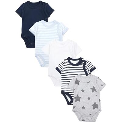 TupTam Body bebé para criança, conjunto de 5 bodies wrap de algodão, certificados OEKO-TEX, Mistura de cores 4 TupTam Body bebé para criança, conjunto de 5 bodies wrap de algodão, certificados OEKO-TEX, Mistura de cores 4