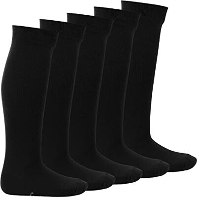 Footstar EVERYDAY! KIDS Knee Socks 5 pares de meias compridas para meninas/menino algodão, Preto Footstar EVERYDAY! KIDS Knee Socks 5 pares de meias compridas para meninas/menino algodão, Preto