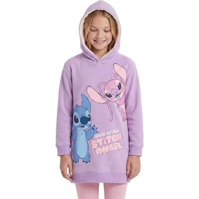 Disney Stitch Vestido de menina, camisola camisola vestido design Stitch e anjo, presente para meninas, tamanhos 3 a 8 anos, lilás, 6 anos Disney Stitch Vestido de menina, camisola camisola vestido design Stitch e anjo, presente para meninas, tamanhos 3 a 8 anos, lilás, 6 anos