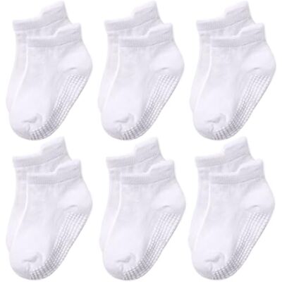DRESHOW Meias de Tornozelo Antiderrapantes com Solas Antiderrapantes para Bebês, Crianças Pequenas, Meninos e Meninas, 3-5 anos DRESHOW Meias de Tornozelo Antiderrapantes com Solas Antiderrapantes para Bebês, Crianças Pequenas, Meninos e Meninas, 3-5 anos