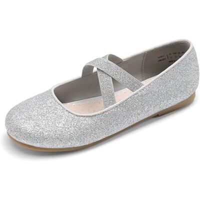 DREAM PAIRS Kids bailarinas meninas Mary Jane sapatos planos elegantes princesa festas bailarina enfiar Angie-2, PRATEADO DREAM PAIRS Kids bailarinas meninas Mary Jane sapatos planos elegantes princesa festas bailarina enfiar Angie-2, PRATEADO