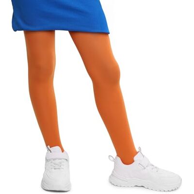 Annes styling Meias com forro polar para meninas, microfibra macia, meias duradouras para uniforme escolar, confortáveis para uso diário, malha macia, respirável, leve, 40 denier, Alaranjado Annes styling Meias com forro polar para meninas, microfibra macia, meias duradouras para uniforme escolar, confortáveis para uso diário, malha macia, respirável, leve, 40 denier, Alaranjado
