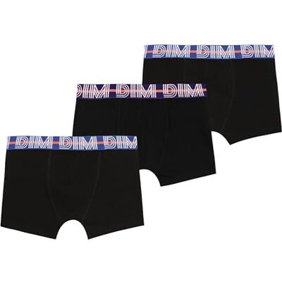 DIM Boxers Eco confortáveis e macias Cotton Stretch crianças x3, Preto (Preto), 4-5 anos DIM Boxers Eco confortáveis e macias Cotton Stretch crianças x3, Preto (Preto), 4-5 anos