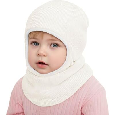 DRESHOW Gorro de malha para bebé menino menina capuz macio inverno chapéus e cachecóis com forro polar para pequenos meninos meninas 1-6 anos DRESHOW Gorro de malha para bebé menino menina capuz macio inverno chapéus e cachecóis com forro polar para pequenos meninos meninas 1-6 anos