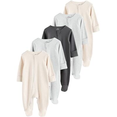 NEXT Pacote de 5 pijamas tipo descascador com pés e fecho de correr bidirecional para bebé NEXT Pacote de 5 pijamas tipo descascador com pés e fecho de correr bidirecional para bebé