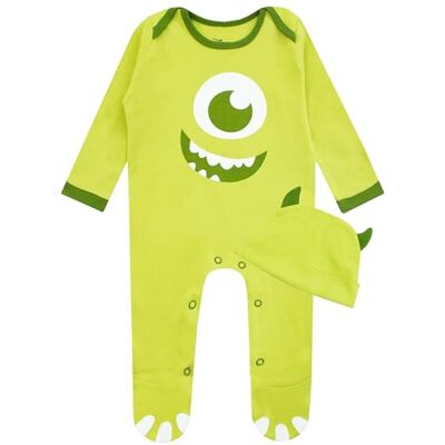 Disney Monstros S.A Roupão de Dormir com Chapéu Pijama Monstros S.A para Bebê e Jogo de Chapéus Body de Mike Wazowski para Bebê, verde Disney Monstros S.A Roupão de Dormir com Chapéu Pijama Monstros S.A para Bebê e Jogo de Chapéus Body de Mike Wazowski para Bebê, verde