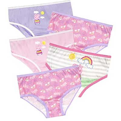 Peppa Pig Roupa interior para crianças pacote de 5 multicolorido 3-4 anos Peppa Pig Roupa interior para crianças pacote de 5 multicolorido 3-4 anos