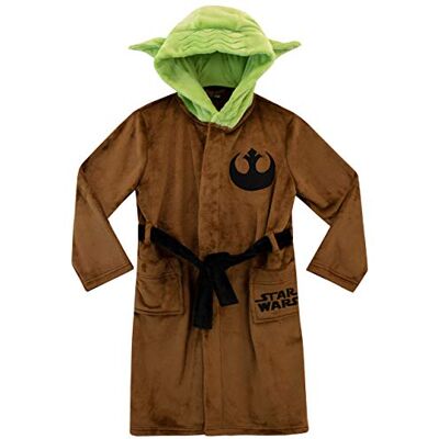 Star Wars Roupão de banho para crianças, roupão polar para crianças, Yoda castanho, 12-13 anos Star Wars Roupão de banho para crianças, roupão polar para crianças, Yoda castanho, 12-13 anos