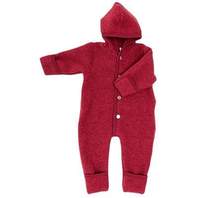 Engel Axil lã de merino orgânica polar bebé recém-nascido quebra com capuz footed, Jaspe Melange Engel Axil lã de merino orgânica polar bebé recém-nascido quebra com capuz footed, Jaspe Melange