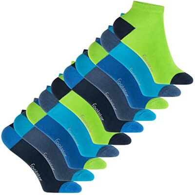 Footstar Meias de algodão para crianças (10 pares) com calcanhar e ponta Footstar Meias de algodão para crianças (10 pares) com calcanhar e ponta
