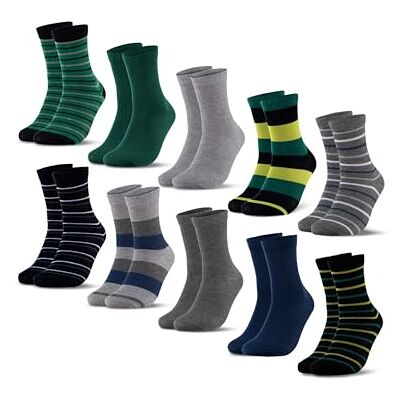Occulto Meias coloridas para menino e menina 10 pares (modelo: ) cinzento azul 31-34 Occulto Meias coloridas para menino e menina 10 pares (modelo: ) cinzento azul 31-34