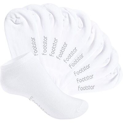 Footstar Meias desportivas curtas para sapatilhas (10 pares), para meninas e meninos Coleção Sneak It!, Branco Footstar Meias desportivas curtas para sapatilhas (10 pares), para meninas e meninos Coleção Sneak It!, Branco