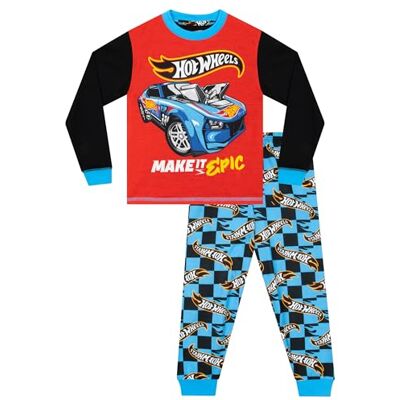 Hot Wheels Pijama Menino Pijamas de Inverno para Menino Pijama Carros, Vermelho Hot Wheels Pijama Menino Pijamas de Inverno para Menino Pijama Carros, Vermelho