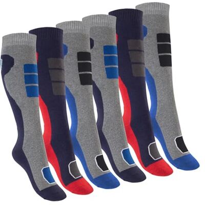 Footstar Meias térmicas para crianças ao ar livre até aos joelhos (6 pares) meias coloridas de inverno, Variante 2 Footstar Meias térmicas para crianças ao ar livre até aos joelhos (6 pares) meias coloridas de inverno, Variante 2