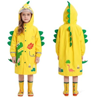 JinBei Chubasquero Niños Niñas Impermeable Poncho con Capucha, 2-8 Años Ligero de Lluvia, Rayas Reflectantes, Plegable, Diseño 3D, Chaqueta Unisex Infantil, para Escuela, Barro, Camping, Lluvia JinBei Chubasquero Niños Niñas Impermeable Poncho con Capucha, 2-8 Años Ligero de Lluvia, Rayas Reflectantes, Plegable, Diseño 3D, Chaqueta Unisex Infantil, para Escuela, Barro, Camping, Lluvia