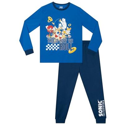 Sonic The Hedgehog Pijama Pijama Menino Inverno Pijamas de Brinquedos para Crianças, azul Sonic The Hedgehog Pijama Pijama Menino Inverno Pijamas de Brinquedos para Crianças, azul