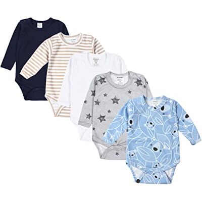 TupTam Body bebé criança 5 pack de algodão macio manga comprida OEKO-TEX, mistura de cores 6, 86 TupTam Body bebé criança 5 pack de algodão macio manga comprida OEKO-TEX, mistura de cores 6, 86