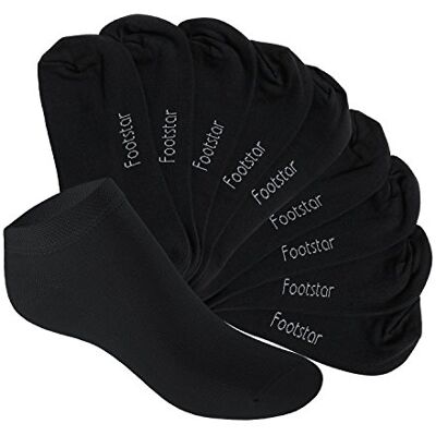 Footstar EVERYDAY! 10 pares de meias invisíveis infantis respiráveis meias curtas para meninas e meninos, preto, 35-38 Footstar EVERYDAY! 10 pares de meias invisíveis infantis respiráveis meias curtas para meninas e meninos, preto, 35-38