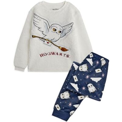 HARRY POTTER Conjunto de pijama para crianças Hogwarts Top de forro polar Sherpa de manga comprida e calças de estar em casa com estampa integral Conjunto completo de roupa de dormir HARRY POTTER Conjunto de pijama para crianças Hogwarts Top de forro polar Sherpa de manga comprida e calças de estar em casa com estampa integral Conjunto completo de roupa de dormir