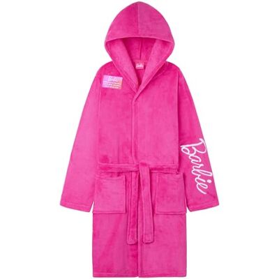 Get Trend Barbie Roupão de banho menina com capuz polar macio, roupão de casa para inverno com bolsos e cinto, presente para meninas (4-5 anos, rosa Barbie) Get Trend Barbie Roupão de banho menina com capuz polar macio, roupão de casa para inverno com bolsos e cinto, presente para meninas (4-5 anos, rosa Barbie)