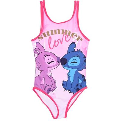 Disney Stitch Fato de banho para menina, design Stitch e anjo fato de banho de uma peça natação infantil, tamanho 6 anos, fúcsia Disney Stitch Fato de banho para menina, design Stitch e anjo fato de banho de uma peça natação infantil, tamanho 6 anos, fúcsia