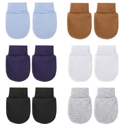 DRESHOW Luvas para Bebês Recém-Nascidos Luvas de Algodão que Não Arranham para 0-6 meses, Tamanho único DRESHOW Luvas para Bebês Recém-Nascidos Luvas de Algodão que Não Arranham para 0-6 meses, Tamanho único