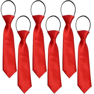 FUIPVGI 6 peças gravata para crianças com faixa elástica flexível, gravata pré-amarrada com ar de seda e com elástico brilhado, gravatas escolares para crianças, menina escolar uniforme casamento FUIPVGI 6 peças gravata para crianças com faixa elástica flexível, gravata pré-amarrada com ar de seda e com elástico brilhado, gravatas escolares para crianças, menina escolar uniforme casamento