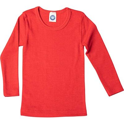 Cosilana , T-shirt interior de manga comprida para crianças, 70% lã (KBT), 30% seda, Uni vermelho 04 Cosilana , T-shirt interior de manga comprida para crianças, 70% lã (KBT), 30% seda, Uni vermelho 04