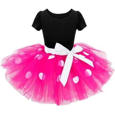 Lito Angels Disfarce Minnie Mouse para bebé menina com orelhas de rato aro de cabelo, vestido de tule saia Tutu com bolinhas, tamanho 18-24 meses, rosa quente Lito Angels Disfarce Minnie Mouse para bebé menina com orelhas de rato aro de cabelo, vestido de tule saia Tutu com bolinhas, tamanho 18-24 meses, rosa quente