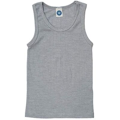 Cosilana , T-shirt de alças para crianças, 45% algodão KBA, 35% lã, 20% seda., cinzento, 140 Cosilana , T-shirt de alças para crianças, 45% algodão KBA, 35% lã, 20% seda., cinzento, 140