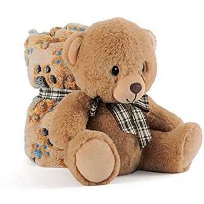 PERLETTI Manta de Bebé Suave e Aconchegante com Ursinho de Pelúcia Muselina para Menino e Menina 0 1 2 3 Anos Colorida com Laço Doudou para Crianças Marrom com Boneco e Estampas 120x80 cm (Urso) PERLETTI Manta de Bebé Suave e Aconchegante com Ursinho de Pelúcia Muselina para Menino e Menina 0 1 2 3 Anos Colorida com Laço Doudou para Crianças Marrom com Boneco e Estampas 120x80 cm (Urso)