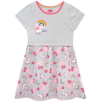 Peppa Pig Vestido para menina, vestidos de verão, vestidos de praia, vestido para menina, verão, idade de 18 meses a 8 anos, multicolorido Peppa Pig Vestido para menina, vestidos de verão, vestidos de praia, vestido para menina, verão, idade de 18 meses a 8 anos, multicolorido