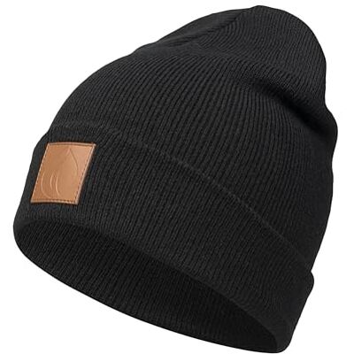 Occulto Gorro de inverno com remendo de couro Occulto Gorro de inverno com remendo de couro