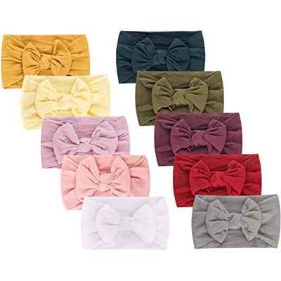 DRESHOW 10 peças Diademas e faixas de cabeça elásticas para bebé menina recém-nascida acessórios de cabelo DRESHOW 10 peças Diademas e faixas de cabeça elásticas para bebé menina recém-nascida acessórios de cabelo