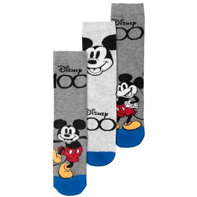 United Meias infantis Mickey Mouse da Disney, cor cinzenta (3 unidades), cinzento, 23-26 United Meias infantis Mickey Mouse da Disney, cor cinzenta (3 unidades), cinzento, 23-26