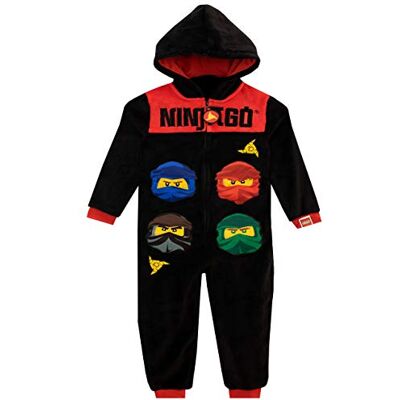 Lego Pijama inteira para crianças Ninjago preto 11-12 anos Lego Pijama inteira para crianças Ninjago preto 11-12 anos