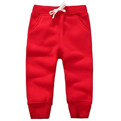 CuteOn Unisexo crianças elástico cintura algodão aquecer calças bebé Trousers Bottoms 1-5 anos, Vermelho, 3 años CuteOn Unisexo crianças elástico cintura algodão aquecer calças bebé Trousers Bottoms 1-5 anos, Vermelho, 3 años