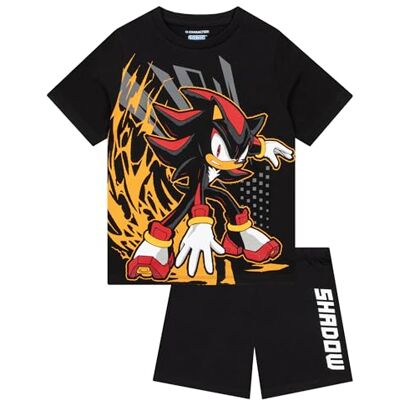 Sonic The Hedgehog Pijama para criança, pijama curto Shadow The Hedgehog de algodão para crianças Sonic The Hedgehog Pijama para criança, pijama curto Shadow The Hedgehog de algodão para crianças